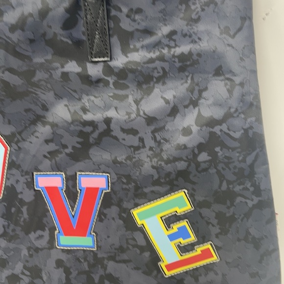 NEW Ellen Degeneres LOVE Black & Grey Nylon Tote Bag - Picture 3 of 12